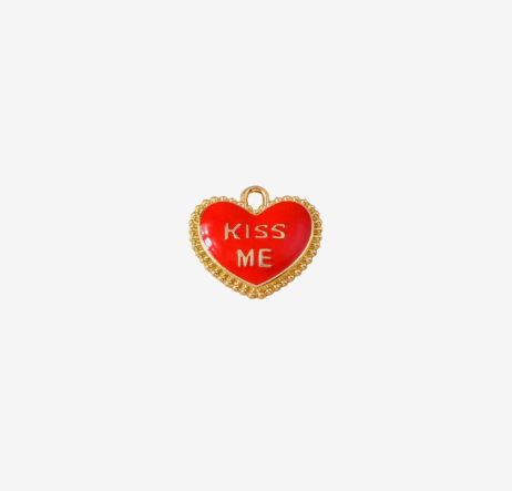 "Kiss Me" Heart Charm